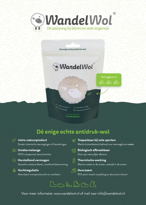 Wandelwol - Antidruk wol- 40g